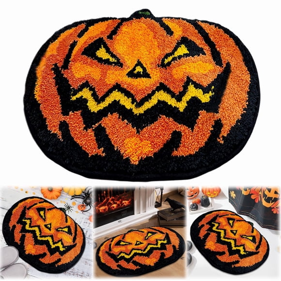 Cqxid Polyester Carpet Under $10 Home & Garden Carpet Halloween Pumpkin Carpet Imitation Entrance Door Mat Bathroom Anti Mat