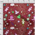 thumbnail image 3 of oneOone Velvet Maroon Fabric Kids Craft Projects Decor Fabric Printed By The Yard 58 Inch Wide, 3 of 4