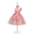 thumbnail image 2 of Robes de Fête pour Filles Tout-Petits Filles Filet de Couleur Nœud Papillon Robe de Fête d'Anniversaire Fleurs Robes pour Enfants Robes d'Anniversaire pour Filles Petites Filles Robes, 2 of 9