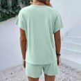 thumbnail image 3 of Birdeem Womens Summer Short Sleeve V-Neck Tops Shorts Comfortable Homewear Two-Piece Set, 3 of 8