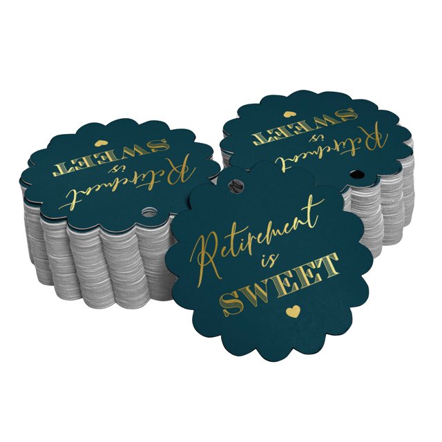 Inkdotpot Gold Foil Paper Hang Tags Retirement Is Sweet Text Favor Tags 100 Pieces