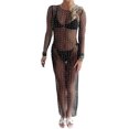 thumbnail image 1 of Fortune Pearl Rhinestone Dress for Women Sheer Mesh Cover ups Dress See Through Swimwear, 1 of 9