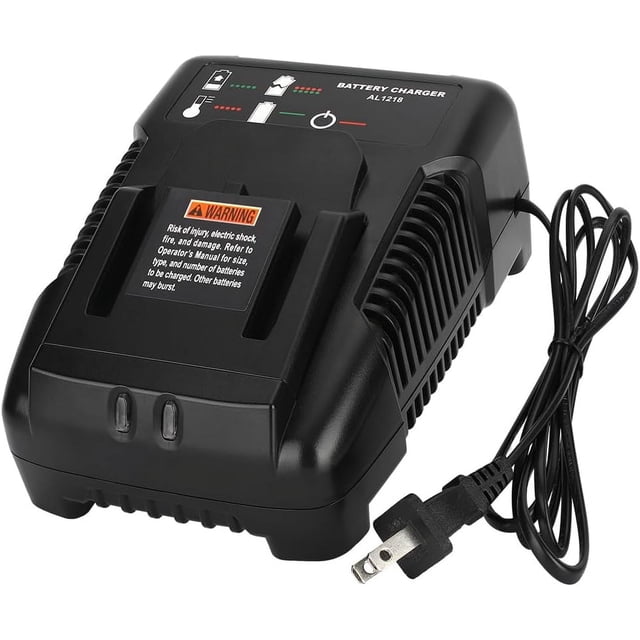 18V for Ridgid Battery Charger R86092 R86091 Replacement for Ridgid 18V NiCad/Lithium Ion Battery R840093, R840095, R840083, R840085, R840086. Black rapid charger with LED indicators, safety certifications, and compatibility with multiple Ridgid battery models. Ideal power tool accessory for faster charging and extended battery life.