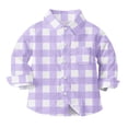 thumbnail image 1 of vdgthytj Toddler Boys Girls Plaid Button down Shirts Kids Collared Long Sleeve Uniform Dress Shirt Tops Spring Fall Clothes, 1 of 7