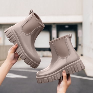 Styesk Bottes de Pluie Femmes Mode Décontractée Printemps et Été Style Japonais Tenue pour Jour de Pluie Couleur Unie Imperméable Non - Bottes de Pluie Mi-Mollet Bottes de Travail pour Femmes