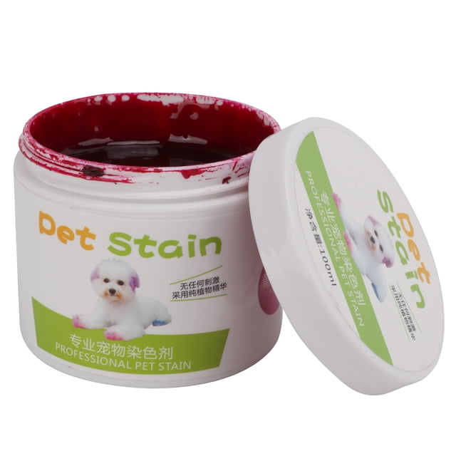 Dog Hair Dye Bright Colors Wide Mouth Design Safe Semi Permanent Dye for Pet Dogs 100gwine Red