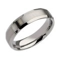thumbnail image 2 of Mens Chisel 6mm Stainless Steel Beveled Comfort Fit Wedding Band Ring, 2 of 6