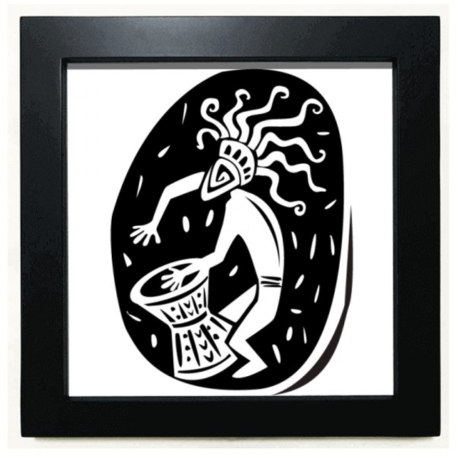 Cadre Photo Carré Noir Contour Pharaon Égyptien Ancien pour Mur Ou Table