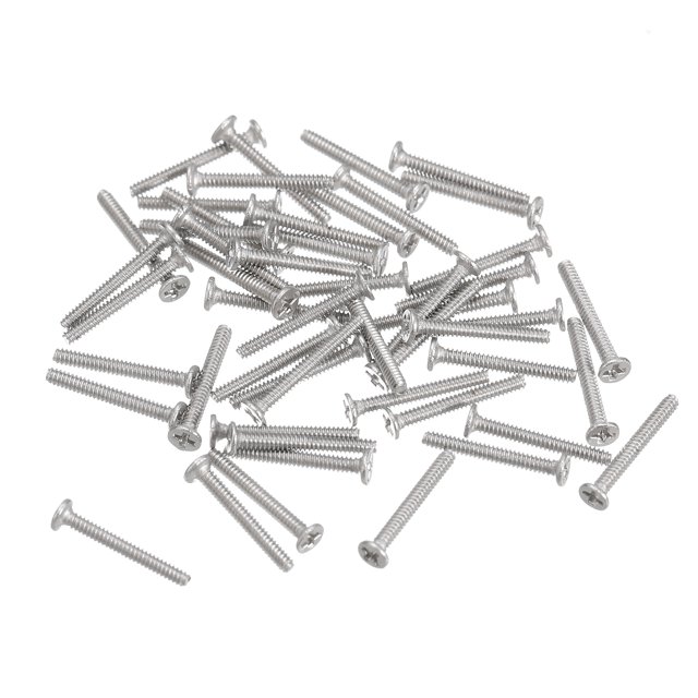 Unique Bargains M1x0.25x8mm Lot de 100 Vis Plates Rondes en Métal pour Machine à Entraînement Phillips