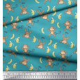thumbnail image 2 of Soimoi Poly Georgette Fabric Banana & Monkey Kids Print Fabric by The Yard 52 Inch Wide, 2 of 3