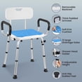 thumbnail image 4 of Naipo Shower Chair with 6 Adjustable Height Removable Back and Arms for Inside Shower Anti Slip, 4 of 10
