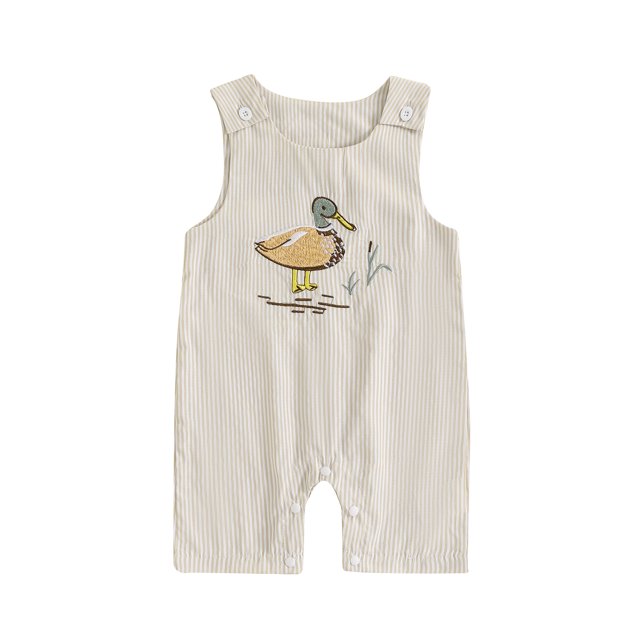 Gupgi Barboteuses d'Été pour Bébé Fille Garçon Canard Sans Manches Grenouillères pour Nourrisson