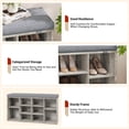 thumbnail image 4 of BeesClover Multi-Functional Entryway Bench with Shoe Storage, Padded Seat, 10-Cubby Adjustable Shoe Organizer – Small Shoe Rack Bench with Side Pockets for Hallway, Bedroom, Mudroom, and Living Room, 4 of 9