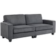 thumbnail image 1 of HOMCOM 3 Seater Sofa with Spring Cushion Cup Holder for Bedroom Dark Grey, 1 of 10