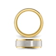 thumbnail image 3 of Mens Yellow Plated Stainless Steel Center Brushed Band Ring (8mm), 3 of 4