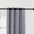 thumbnail image 2 of Graflsoa Rideau Occultant Gris à Motifs Étoilés avec Œillets, 100x250cm, Tissu Polyester, Plusieurs Options de Couleur, 2 of 6