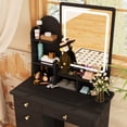 thumbnail image 4 of OXYLIFE Coiffeuse avec Tabouret pour Chambre, Noir, 4 of 5