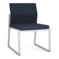 thumbnail image 1 of Gansett Reception Waiting Armless Guest Chair / Silver Steel / Blue / Blue, 1 of 5