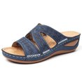 thumbnail image 1 of Leather Soft Footbed Orthopedic Arch-Support Sandals 2021 Thick Platform Slipper Sandals for Women, 1 of 6