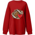 thumbnail image 3 of EQWLJWE Chandails en Molleton Surdimensionnés pour Femmes Imprimé Léopard Football Polaire Col Rond Chandail Décontracté Confortable Tenues de Mode Automne Vêtements 2023, 3 of 4