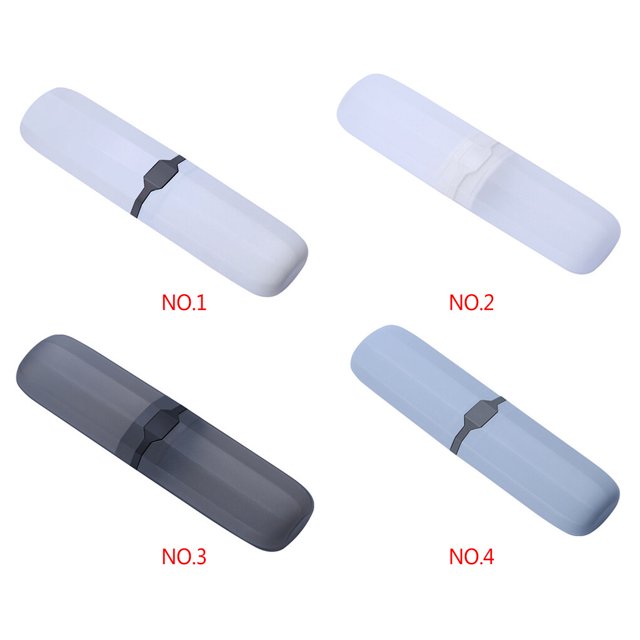 Ruiboury Toothbrush Storage Box Dust-proof Portable Cases Chopsticks Pencil Pen Container Organizer Holder Accessory Camping Transparent Black