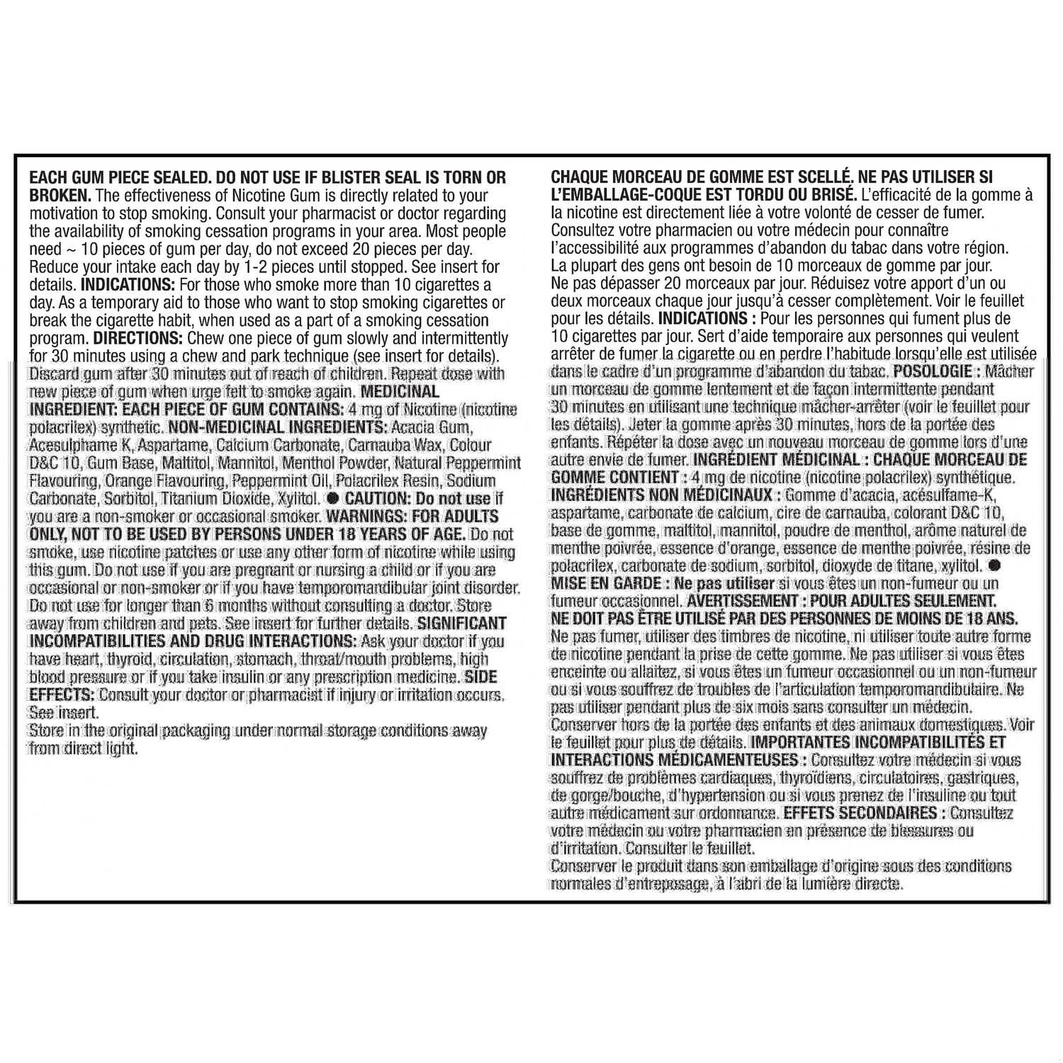 Equate Nicotine Gum, Fruit, 4mg