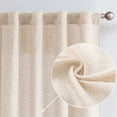 thumbnail image 1 of Curtainking Linen Curtains 96 Inch Length for Living Room Farmhouse Rod Pocket Back Tab Light Filtering Window Drapes for Bedroom Curtains Crude 2 Panels Biege, 1 of 8