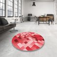 thumbnail image 4 of Ahgly Company Tapis d'Intérieur Rectangulaire Transitionnel Pastel Rouge Rose Lavable à la Machine, 5 Pieds x 7 Pieds, 4 of 7
