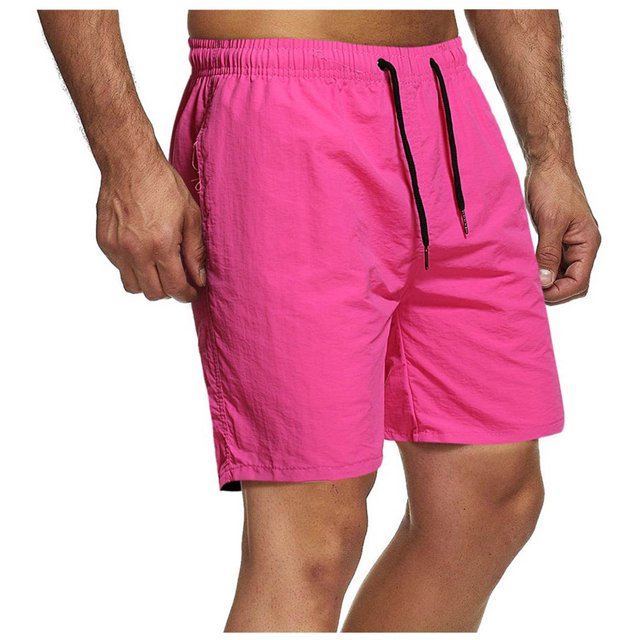 KIHOUT Short d'Été Rabais Mode Homme Uni Taille Élastique Taille Mi-Haute Ample Poches Bandage Short