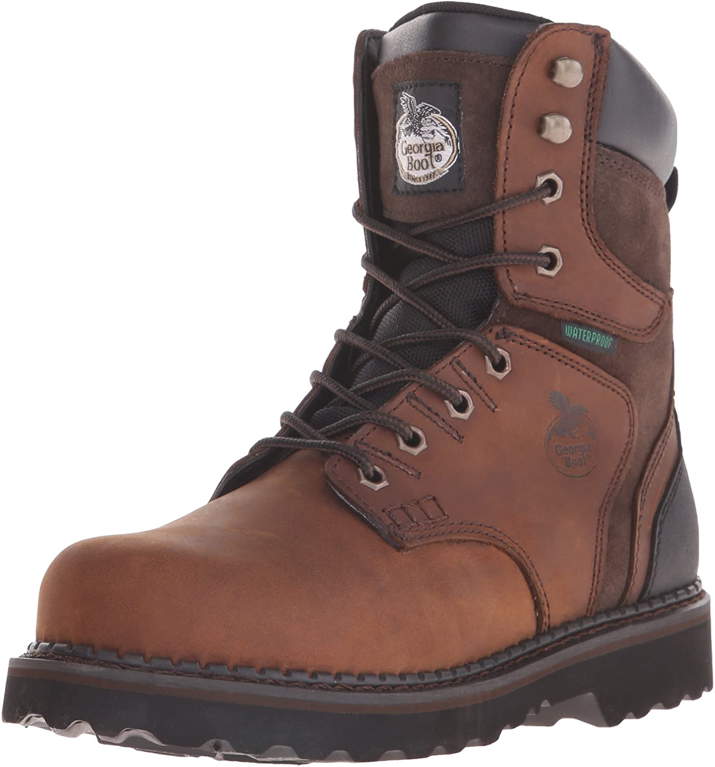Georgia Men's Brookville 8" Work Boot-M, Dark Brown, 8 W US