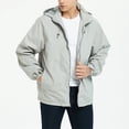 thumbnail image 4 of LSLJS Men's Windbreaker Jacket Hooded Jacket Windproof and Stormsuit Featur( Gray, L), 4 of 9