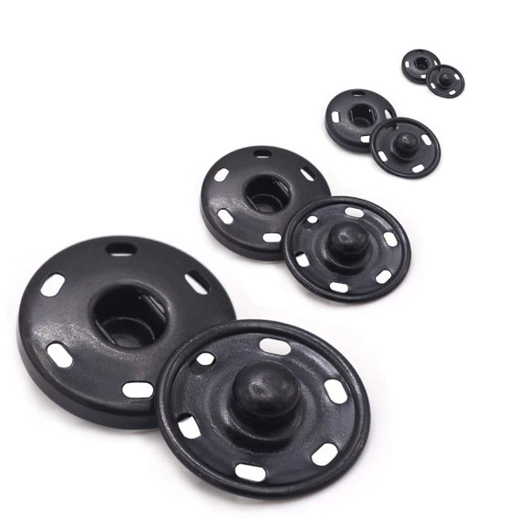 55 Ensembles Boutons-Pression à Coudre Boutons-Pression en Métal Boutons-Pression Durables pour Couture Vêtements 4 Tailles (Noir)