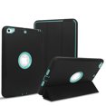 thumbnail image 1 of Mignova For New iPad 9.7 2017/2018 Case Heavy Duty Full Body Rugged Protective Case with Auto Sleep/Wake Up Stand Folio&Three Layer Design for Apple iPad 9.7 inch 2017/2018 (Black+Aqua), 1 of 9