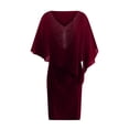 thumbnail image 4 of Meichang Robes Formelles pour Femmes Invitées de Mariage Robe Midi Grande Taille Robes en Chiffon Robe de Soirée Robe de Bal Élégante Robes à Col en V, 4 of 5
