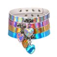 thumbnail image 3 of Coofit Women Punk Choker Fashion Creative Heart Design Faux Leather Choker Party Choker, 3 of 10