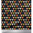 thumbnail image 1 of Soimoi Black Velvet Fabric Triangle Geometric Printed Craft Fabric by the Yard 58 Inch Wide, 1 of 3