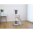 thumbnail image 4 of Home4Cat 31.1"Heavy Duty Sisal Rope Covered Cat Scratching Post with Two Interactive Toys,Gray/Beige, 4 of 9