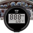 thumbnail image 3 of Engine Revolution Meter Tachometer Waterproof Tachometer Gauge with LCD Display 52mm/2in IP67 Red Backlight 9-32V, 3 of 7
