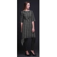 thumbnail image 2 of Bimba Kurta pour Femmes à Imprimé Bloc Noir Ethnique Imprimé Asymétrique Hauts d'Été pour Femmes XSmall, 2 of 6