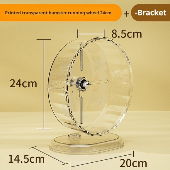 Lttoisl Roue de Course d'Exercice Transparente Super Silencieuse pour Hamster - Grand Jouet en Plastique pour Animaux de Compagnie pour Hamsters Nains et Petits Animaux, Empêche la Flexion de la Colonne Vertébrale, Tailles de 7 à 9,5 Pouces