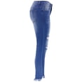 thumbnail image 4 of Bigersell Flare Jeans for Women Denim Jeans Discount Trouser Jeans Ladies Straight-Leg Denim Pants Button Closure Ripped Female’S Jeans Straight Mid Waist Ankle Length Pants Style J-73 Light Blue XL, 4 of 9