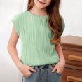 thumbnail image 2 of Timegard Toddler Girls Clothes Cap Sleeve Texture Loose Comfy Top Blouse Solid Color Casual Summer, 2 of 8