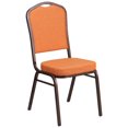 thumbnail image 1 of HERCULES Series Crown Back Stacking Banquet Chair in Burgundy Fabric - Gold Frame, 1 of 9