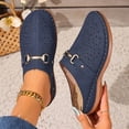 thumbnail image 2 of FRSASU Mules for Women Comfort Clogs Closed Toe Sandals Summer Slip on Wedge with Adjustable Hook Loop Blue, 2 of 8