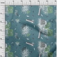 thumbnail image 3 of oneOone Tissu Polyester Spandex Bleu Sarcelle Foncé Tissu Géométrique pour Robe Tissu Imprimé au Mètre 56 Pouces de Large, 3 of 4