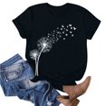 thumbnail image 1 of Babysbule Liquidation de Hauts pour Femmes T-shirt à Col Rond de Mode pour Femmes à Manches Courtes Imprimé Pissenlit T-shirt Décontracté Ample Hauts, 1 of 4