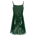 thumbnail image 4 of Tumotour Robes d'Invité de Mariage pour Femmes Été Camisole Formelle Longueur Genou Paillettes Robes Brillantes Bretelles Spaghetti Col Rond Robes de Fête Mini Robe pour Sortir Boîte de Nuit Rendez-Vous Festivals, 4 of 5
