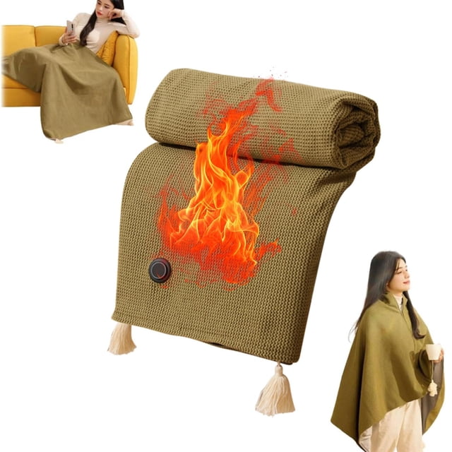 Clearance!Ymkly Portable Heated Shawl For Women Portable Heated Blanket For Outdoors USB With Snaps USB Heated Blanket Battery Operated For Women Family Lovers