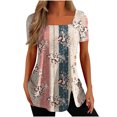 thumbnail image 1 of Birdeem Fashion Woman Causal Printing Blouse Short Sleeve T-Shirt Summer Button Tops, 1 of 6