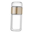 thumbnail image 3 of simhoa Glass Tea Infuser Bottle 350ml Glass Tea Infuser Cup for Office Outdoor Home Champagne Gold, 3 of 8